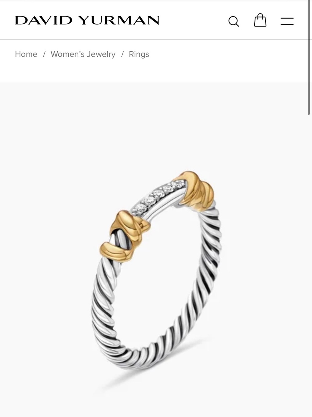 David Yurman PETITE HELENA WRAP BAND RING